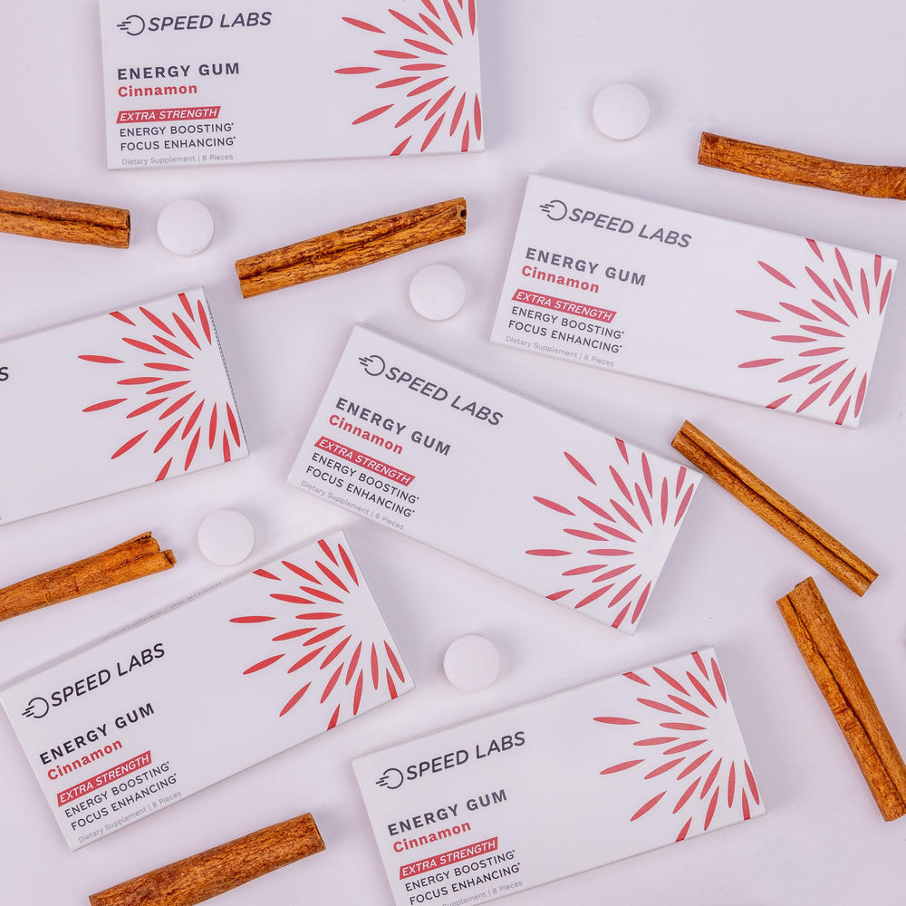 Speed Labs cinnamon aroma close-up suggesting appealing flavor and focus aid.