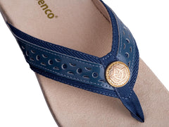 Spenco Starboard Bluestone lifestyle image pairing with summer outfits.