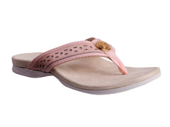 Spenco Starboard sandal pale blush front view for all-day comfort.