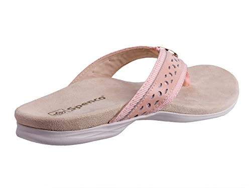 Spenco Starboard pale blush soft toe post promotes comfortable wear.