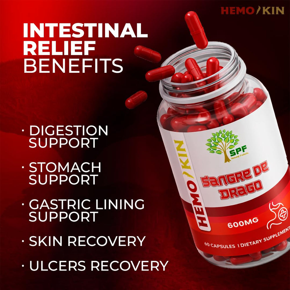 SPF Natural Products HemoKin use guide card highlights benefits