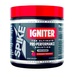 Spike Igniter CherryBerry bottle front, ready for intense workouts and fast energy cues.
