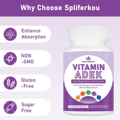 Spliferkou ADEK gluten-free label: vegetarian friendly capsules for safe daily use