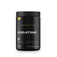 Spoken Nutrition Creatine Monohydrate bottle shows unflavored powder for daily performance support