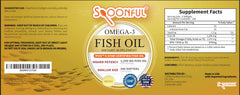 Spoonful Mini Omega 3 serving size with three capsules per portion.