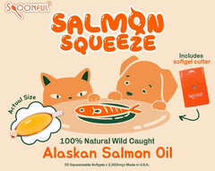 Spoonful Salmon Squeeze cutter in use for mess-free serving