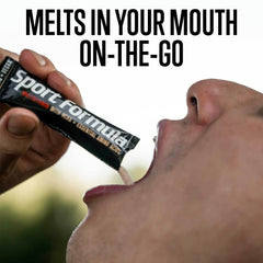 Sport Formula 99 under-tongue dissolution aids quick, complete absorption.