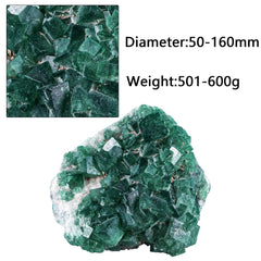 Sportmusies green fluorite cluster rough specimen for meditation spaces and calm energy.