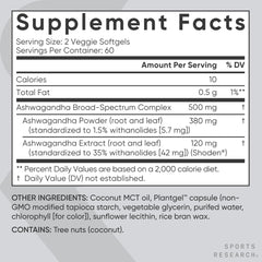 Sports Research Ashwagandha bottle in hand for daily calm.