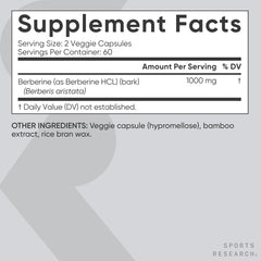Sports Research Berberine packaging on store shelf in a natural setting