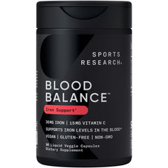 Sports Research Blood Balance iron bottle with capsules for daily support
