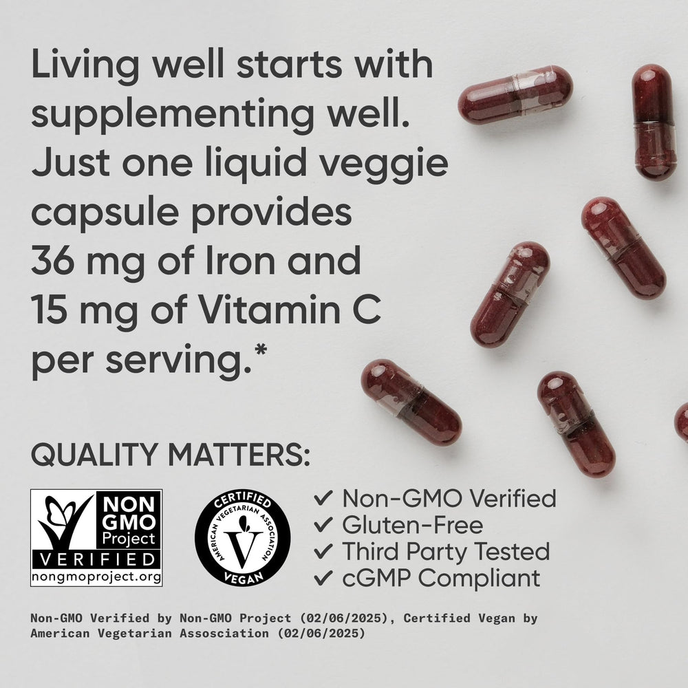 Sports Research Blood Balance iron packaging showcases gluten-free formula