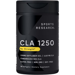 Sports Research CLA 1250mg bottle supports daily exercise routines