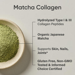 Sports Research Collagen Matcha third-party tested for purity and safety