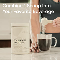 Sports Research Collagen Peptides mixed with coffee as a creamy creamer.