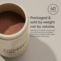 Sports Research Collagen Peptides dark chocolate flavor in glass for flavorful daily dose.