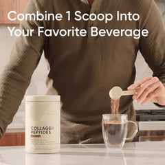 Sports Research Collagen Peptides packaging highlighting keto-friendly, paleo-friendly formula.