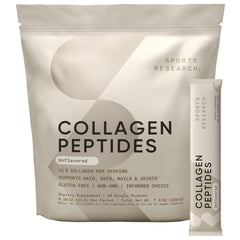 Sports Research collagen peptides powder in a tub for daily protein and joint support