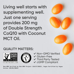 Sports Research CoQ10 vegan-certified formula label highlights plant-based capsule