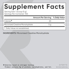 Sports Research micronized creatine powder dissolves smoothly in cold liquids.