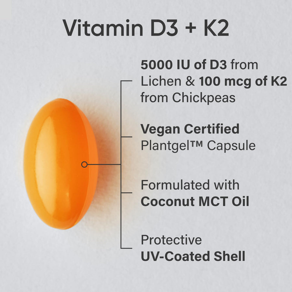 Sports Research D3 + K2 label front highlighting vegan and non-GMO verification.