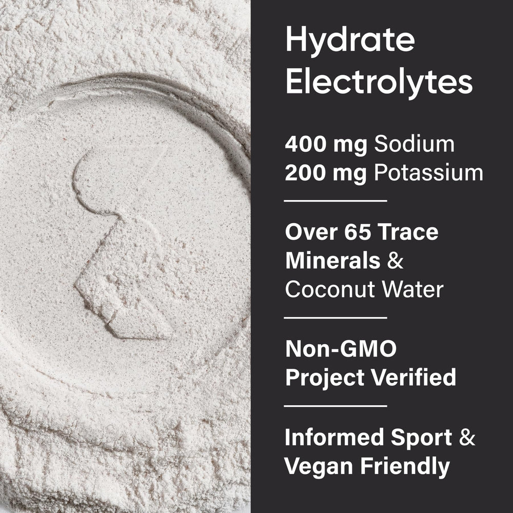 Sports Research Hydrate nutrition facts panel highlights vitamins and trace minerals.