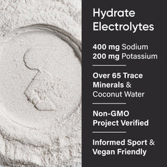 Sports Research Hydrate nutrition facts panel highlights vitamins and trace minerals.