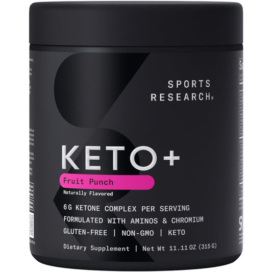 Sports Research Keto Plus goBHB bottle shows ketosis support and steady energy