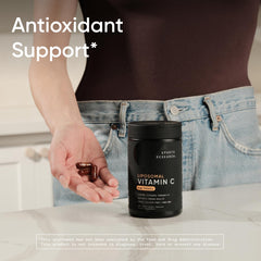 Sports Research liposomal Vitamin C graphic illustrating enhanced bioavailability in cells.