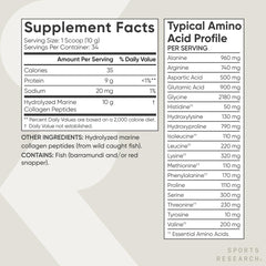 Sports Research Marine Collagen Peptides blended into smoothie for convenient daily collagen.
