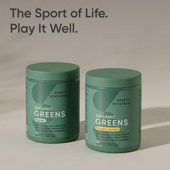 Sports Research Pineapple Coconut Greens label highlights organic ingredients and B vitamins