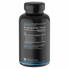 Sports Research Triple Strength Omega-3 softgels close-up suggests potent EPA and DHA per capsule