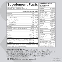 Sports Research Whey Protein Isolate Dutch Chocolate coffee creamer mix.