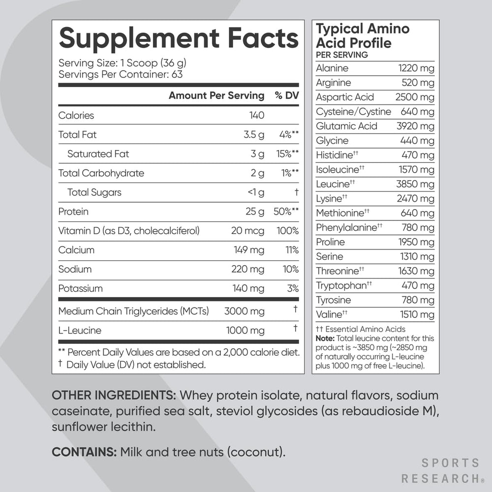 Sports Research Whey Protein Isolate vanilla baking addition for recipes
