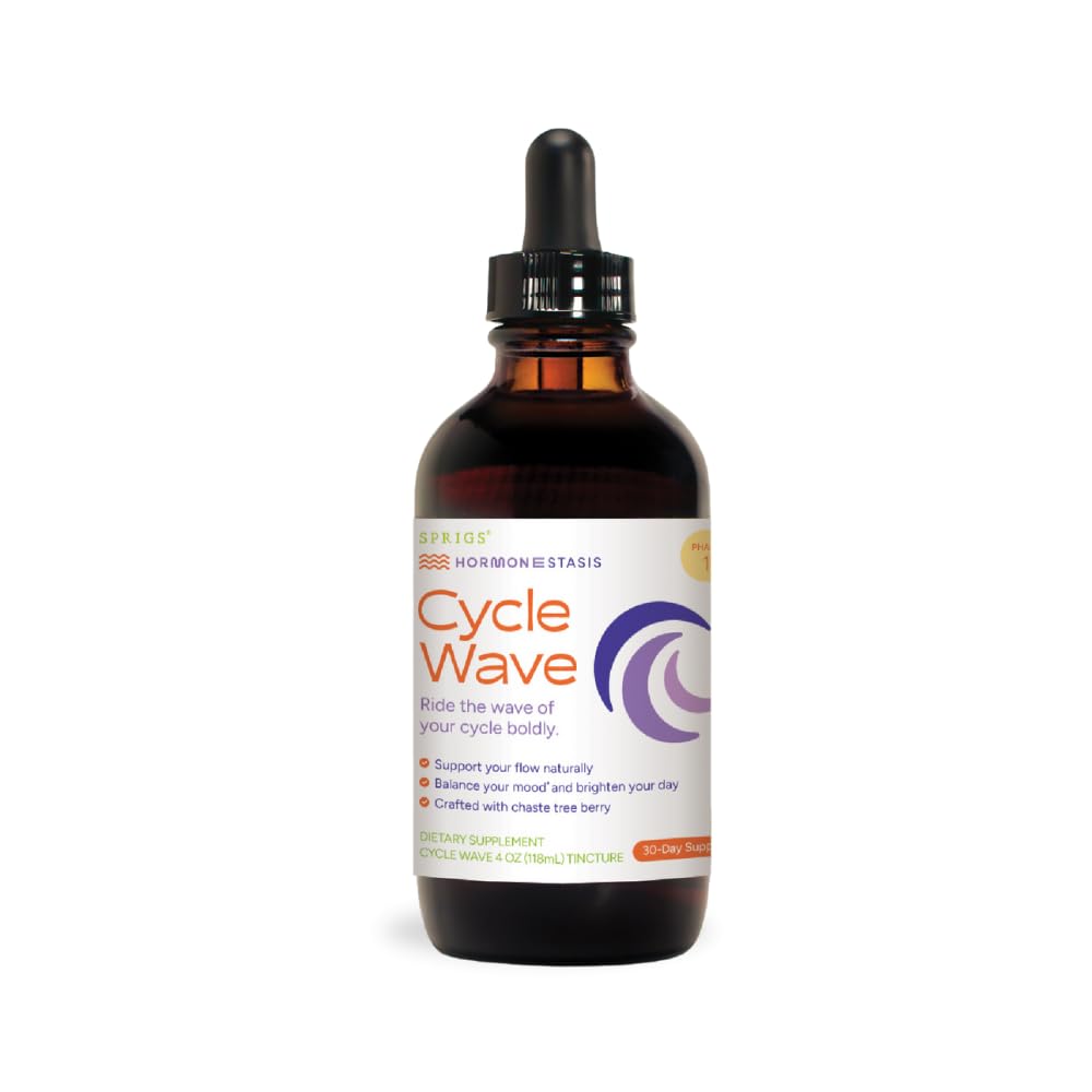 SPRIGS Cycle Wave Phase 1 bottle promotes easy daily use for hormonal balance