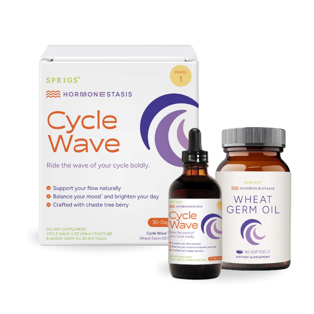 SPRIGS Cycle Wave Phase 1 tincture being poured showcases natural herbal blend for daily use