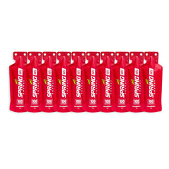 Spring Energy Canaberry bottle front view highlighting strawberry smoothie flavor for endurance fueling.
