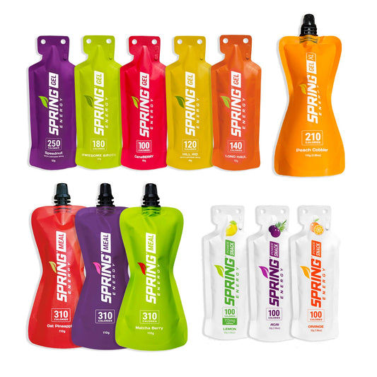 SPRING Sampler gels collection for endurance fueling on long runs