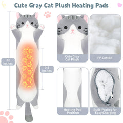 Sprinqdawin 22-inch gray cat plush offers cozy comfort at home