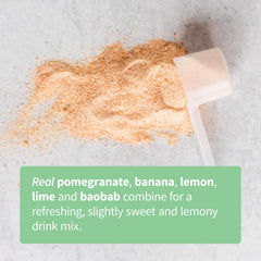 Colorfuel dissolving in water to create a lemon-fruity hydration drink.