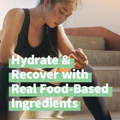 Colorfuel ingredients displayed with real fruit sources for clean hydration.