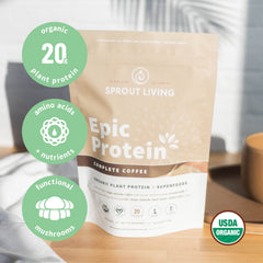 Sprout Living Epic Protein coffee mug captures smooth latte-inspired aroma