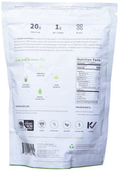Sprout Living pea protein powder being poured into a glass for a smoothie
