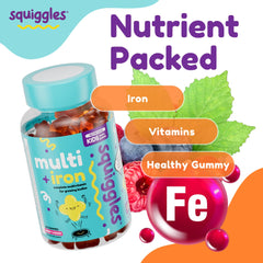 Squiggles front-view bottle on table suggests easy everyday nutrition.