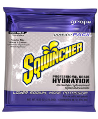Sqwincher purple concentrate pack for easy hydration with a 1 gallon yield in hot work environments