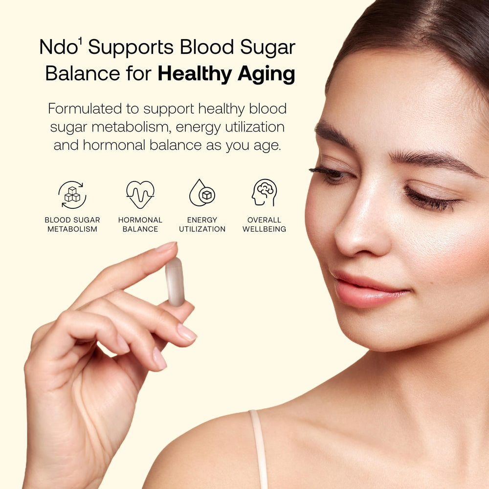 SRW Ndo¹ Equilibrium capsules close-up highlighting plant-based ingredients.