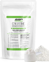 SSP Creatine Monohydrate powder in a jar for clean training.