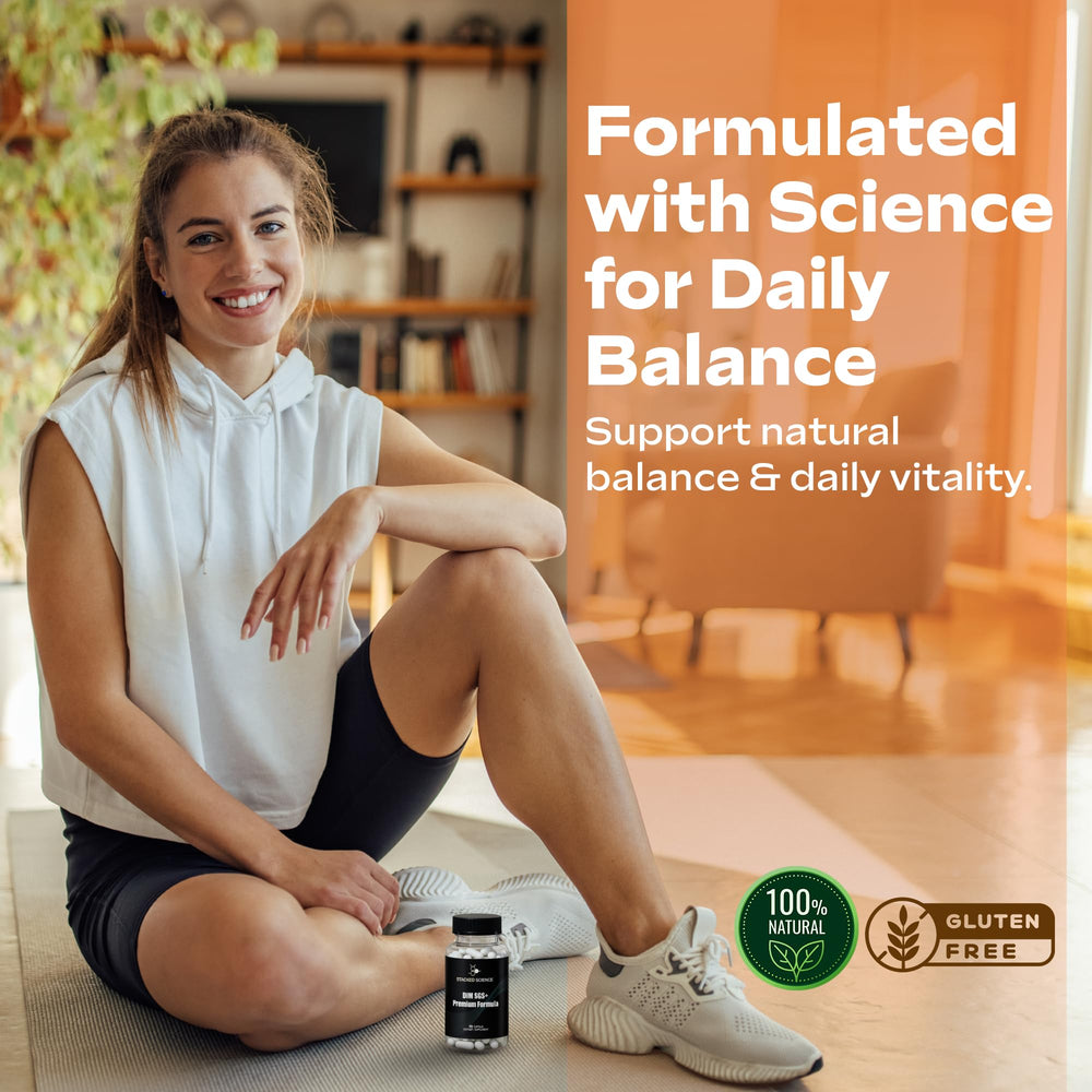 Stacked Science DIM SGS+ daily-use scene suggesting consistent balance and energy