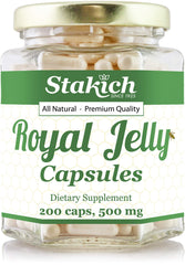 Stakich Royal Jelly Capsules bottle front view for daily wellness
