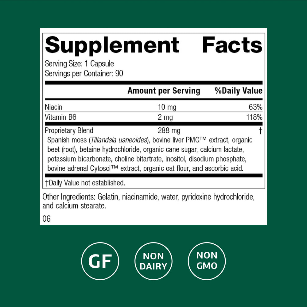 Betacol label closeup emphasizes niacin and vitamin B6 benefits